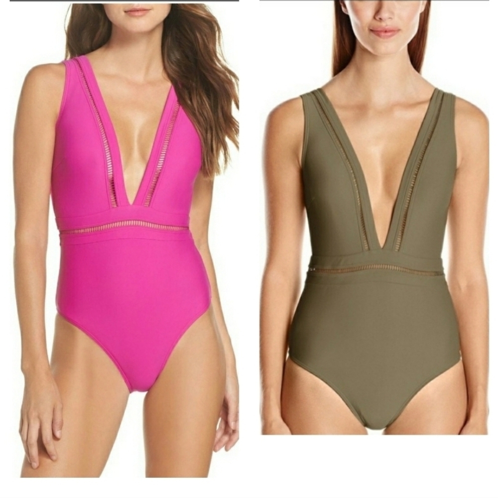 Ted Baker Starza One Piece Swimsuit with Plunging V-Neck Choose Your Color